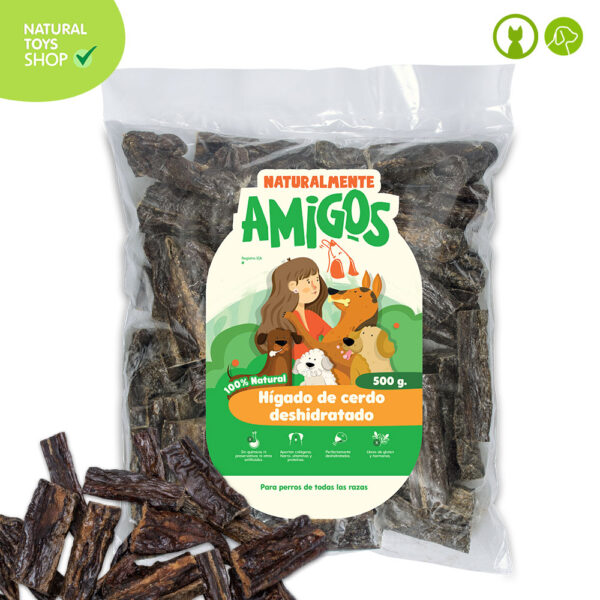 hígados de cerdo deshidratadas snacks premios naturales, orgánicos y saludables para perros gatos
