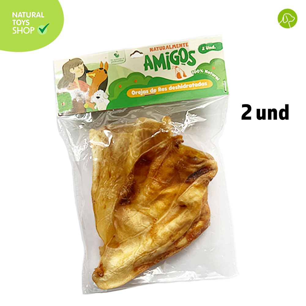 Orejas de res naturales y deshidratadas para perros