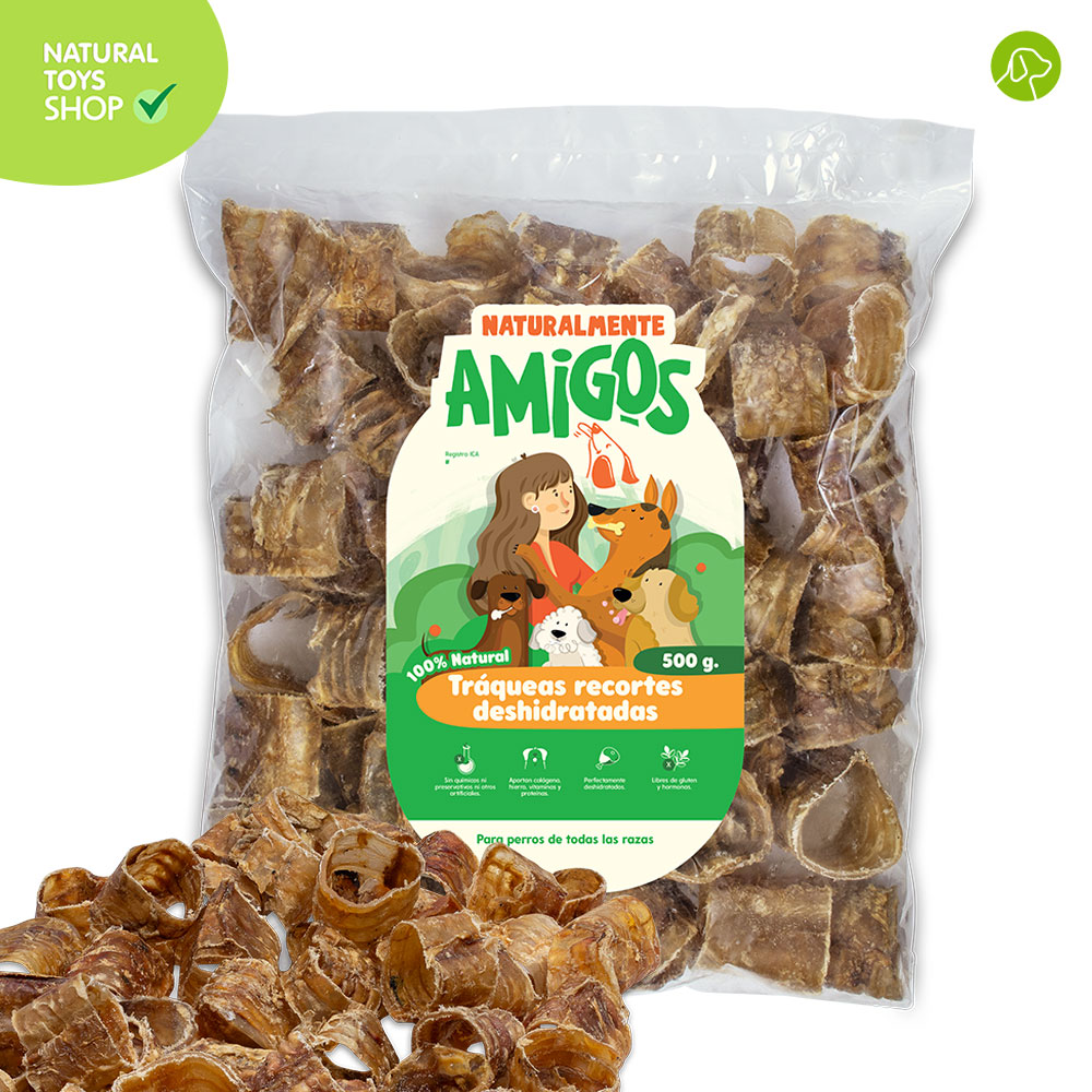 Traqueas de res en recortes deshidratadas juguete natural para mascotas, snacks premios naturales, orgánicos y saludables para perros