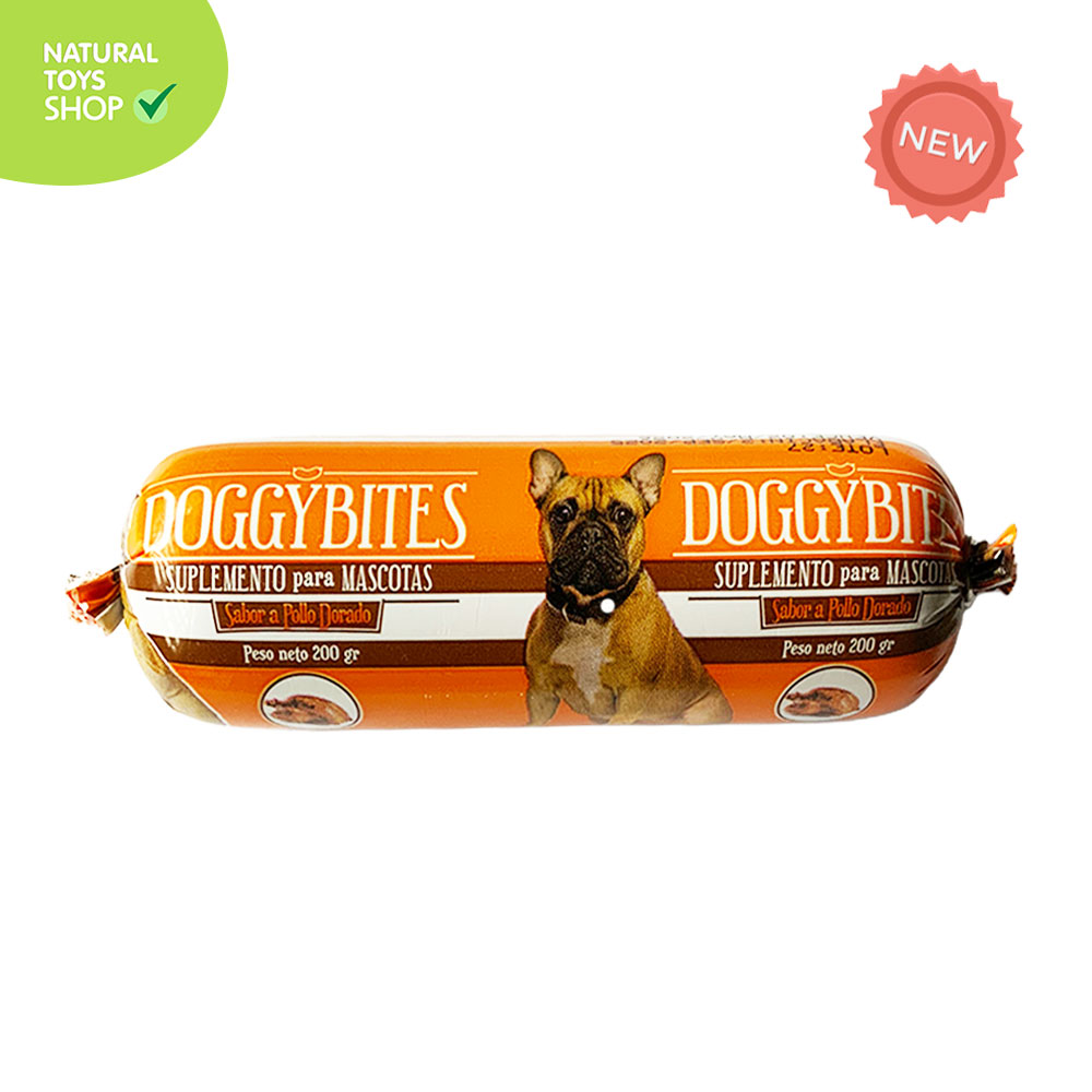 Snacks_doggy_bites_salchicho_natural_perros_gatos_mascotas_1 DoggyBites salchichon de cerdo con sabor a pollo dorado para perros